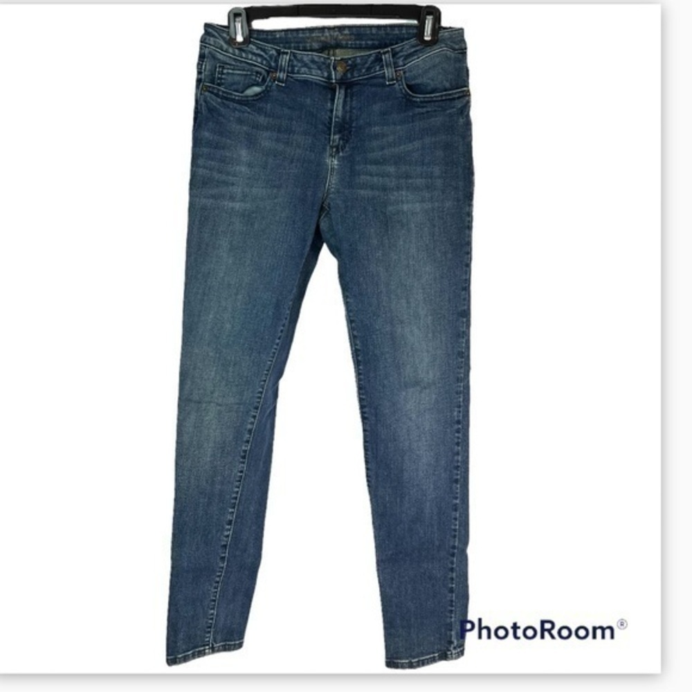 Michael Kors Womens Slim Skinny Jeans Blue Stretch Low Rise Medium Wash Pocket 6